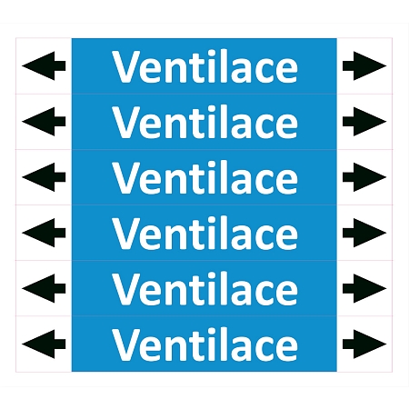 Značení potrubí ISO 20560, ventilace